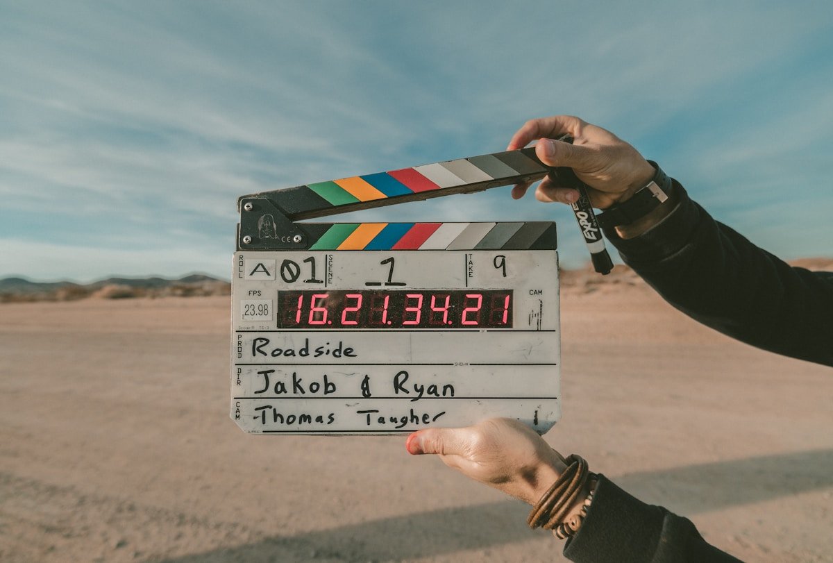 Filmmaker behind cinema camera
